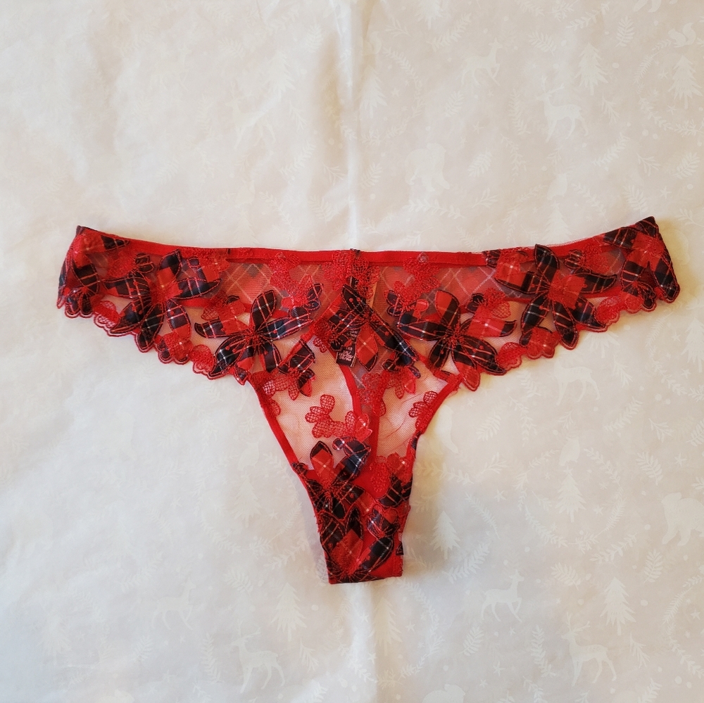 💖🔥💕NWT Victoria's secret Very Sexy thong panties Red Check XXL - Picture 4 of 6